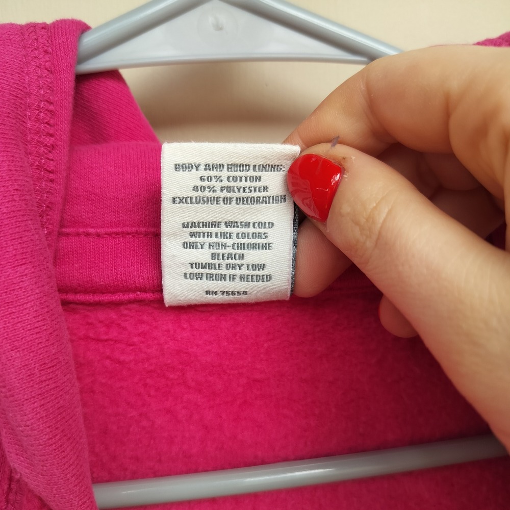 Abercrombie‎ & Fitch Y2K Logo Applique Hoodie Pink A&F Classic Preppy - Picture 6 of 8